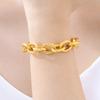 Geometric Simple Women's Cuff Bracelet,Gold Plated Stainless Steel Round Rolo Chain Bracelets, Party Jewelry Gifts