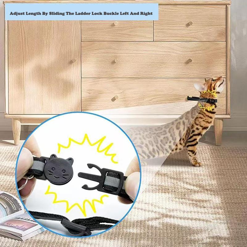 Cartoon Cat Head Reflective Pet Collar Colorful Bell Adjustable Safety Neck Strap Fashion Pet Collar For Kitten Puppy Small Dog