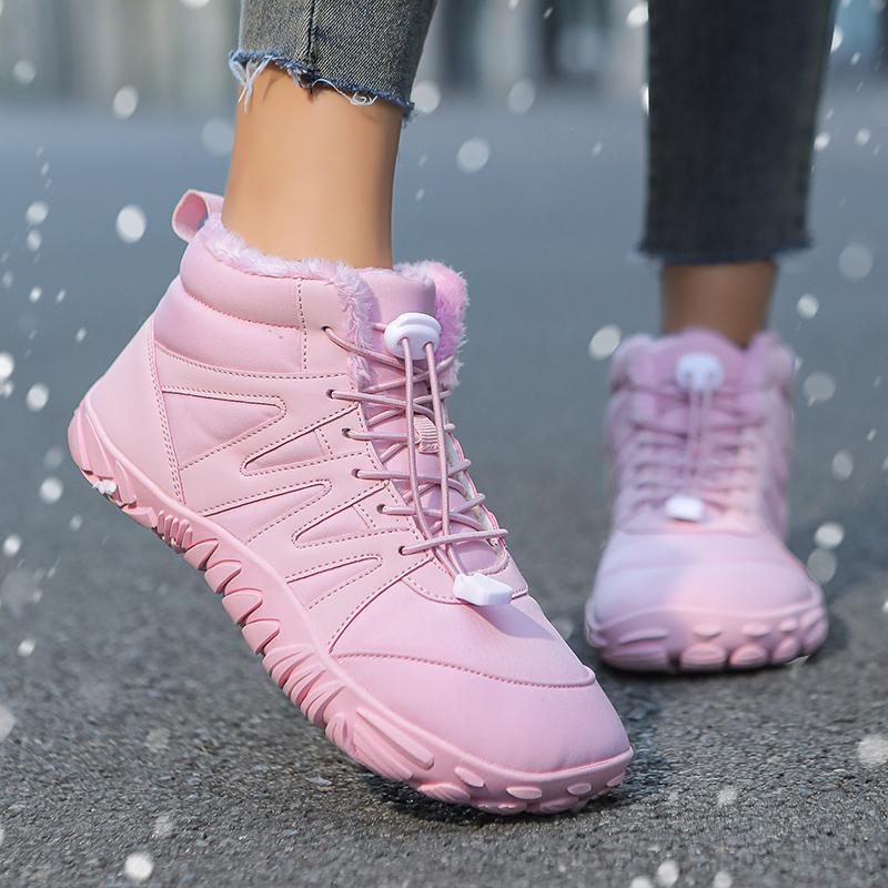 Winter Warm Hiking Shoes Men Women High-top Walking Snow Boots Plush Anti-slip Outdoor Sports Shoes