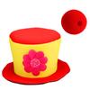 Special Offer Clown Hat With Red Nose Accessory Polka Dot Colored Hat Felt Available For Halloween Party Magic Circus
