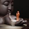 Purple Clay Backflow Incense Burner Buddha Meditation Buddha Head Backflow Incense Burner Ornament