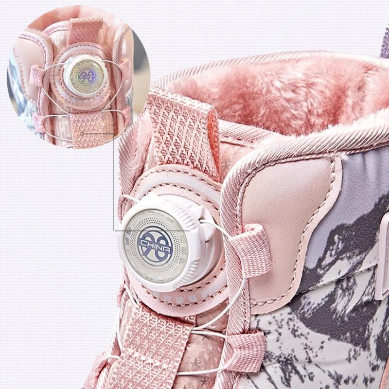 Children's Snow Boots New Winter Children's Cold-proof Plus Velvet Warm Cotton Shoes Medium and Large Children's High-top Cotton Boots