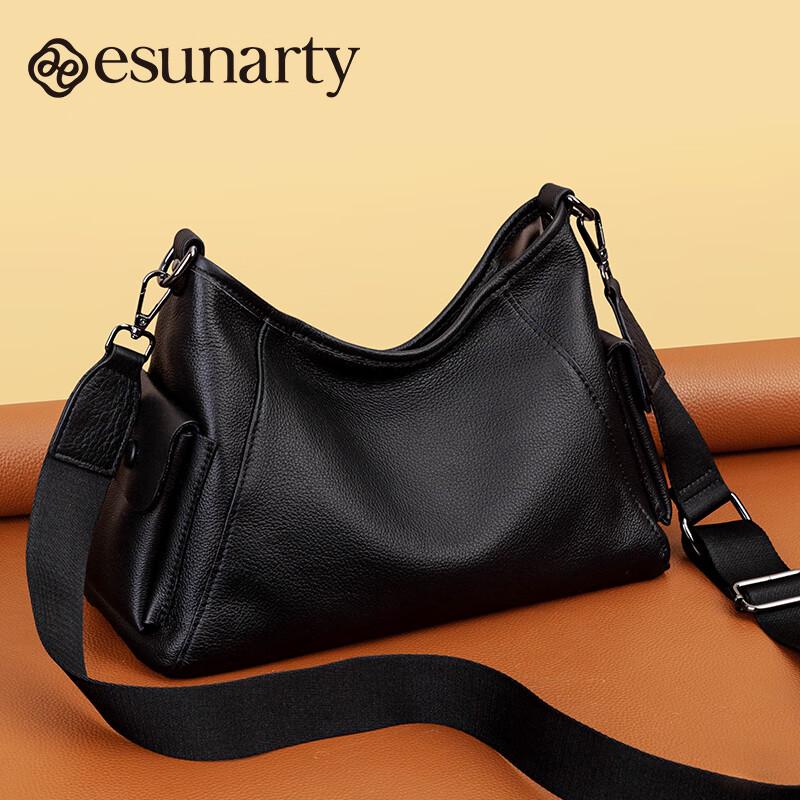 ESUNARTY Women s Soft Genuine Leather Crossbody Shoulder Bag
