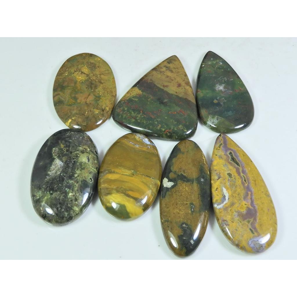 224Cts. Natural Ocean Jasper Mix Shape Cabochon Loose Gemstone 07Pcs Lot C-312