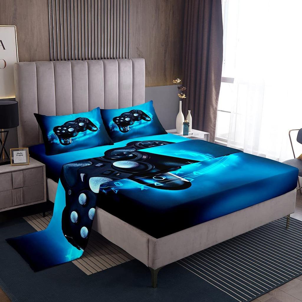 Gamepad Pattern Mattress Four-Piece Bedding Set Bedroom Dormitory Bedding Decoration