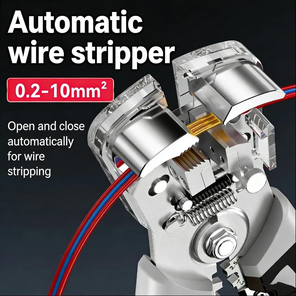 Professional-Grade Automatic Wire Stripper and Crimping Pliers - Electrician's Multi-functional Tool, No Adjustment Needed