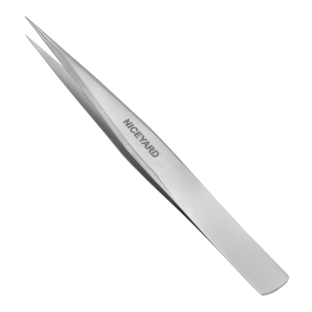 DIYWORK Precision High Temperature Resistant Stainless Steel Handle Anti-static Anti-oxidation Ceramic Tips Tweezers Straight Aimed Tweezers