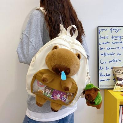 Ins Creative Cute Kapibara Doll Pain Bag Cartoon Capybara Backpack Bag Girl Student Bag