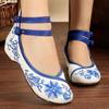 Vintage Handmade Women's Embroidered Canvas Ballet Flats Ladies Comfortable Chinese Ballerinas Vegan Embroidery Shoes
