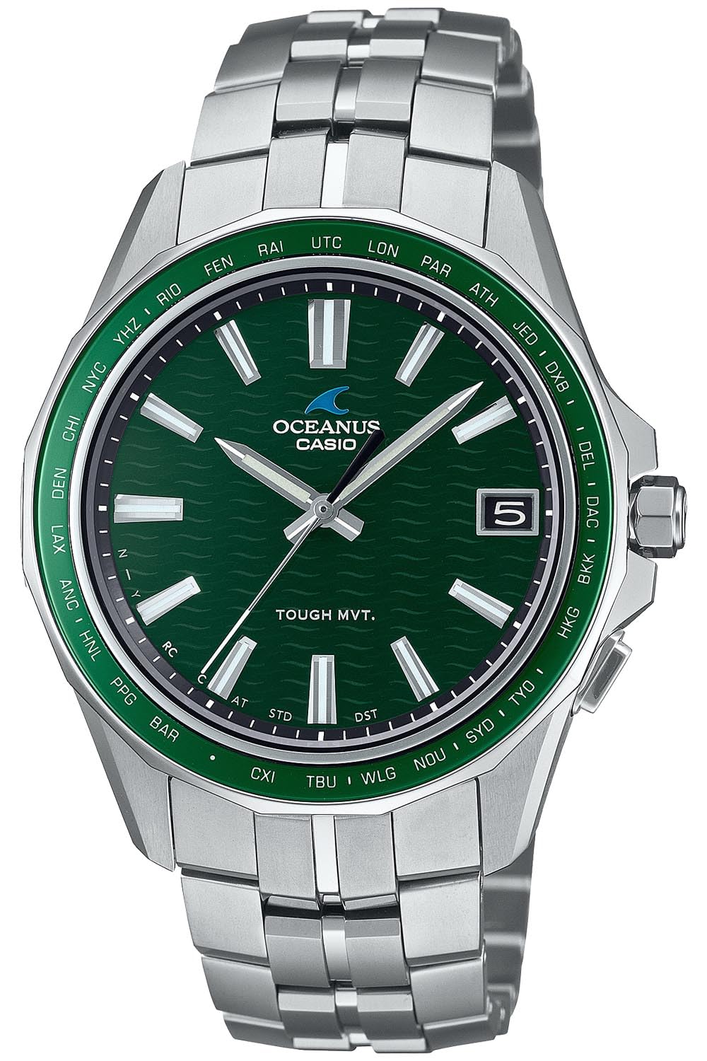 

Годинник Oceanus Manta оснащений радіо Bluetooth Solar Sapphire Glass Silver [Casio] [] OCW-S400-3AJF для чоловіків зелений