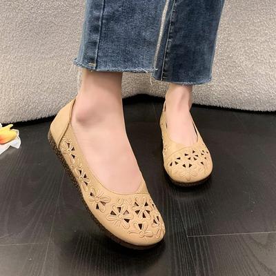Damskie płaskie buty retro wygodne modne letnie oddychające mokasyny z wydrążoną podeszwą codzienne wygodne oksfordy dla dorosłych