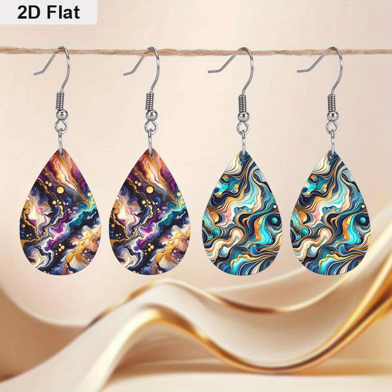 Abstract Art PU Leather Earrings, Fashion Earrings, Boho Style Exquisite Earrings, Holiday Gifts for Friends, Party Fashion Accessories