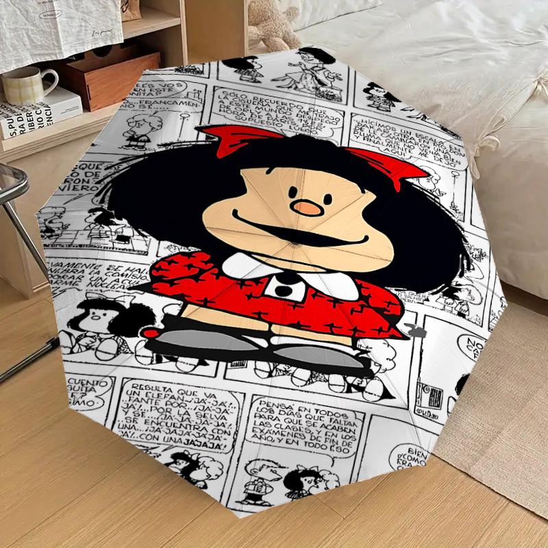 1PC Mafalda Comics Umbrella-8-Rib Reinforced, Automatic Open, Lightweight & Durable, Cute Fashion Accessory for Outdoor-T174