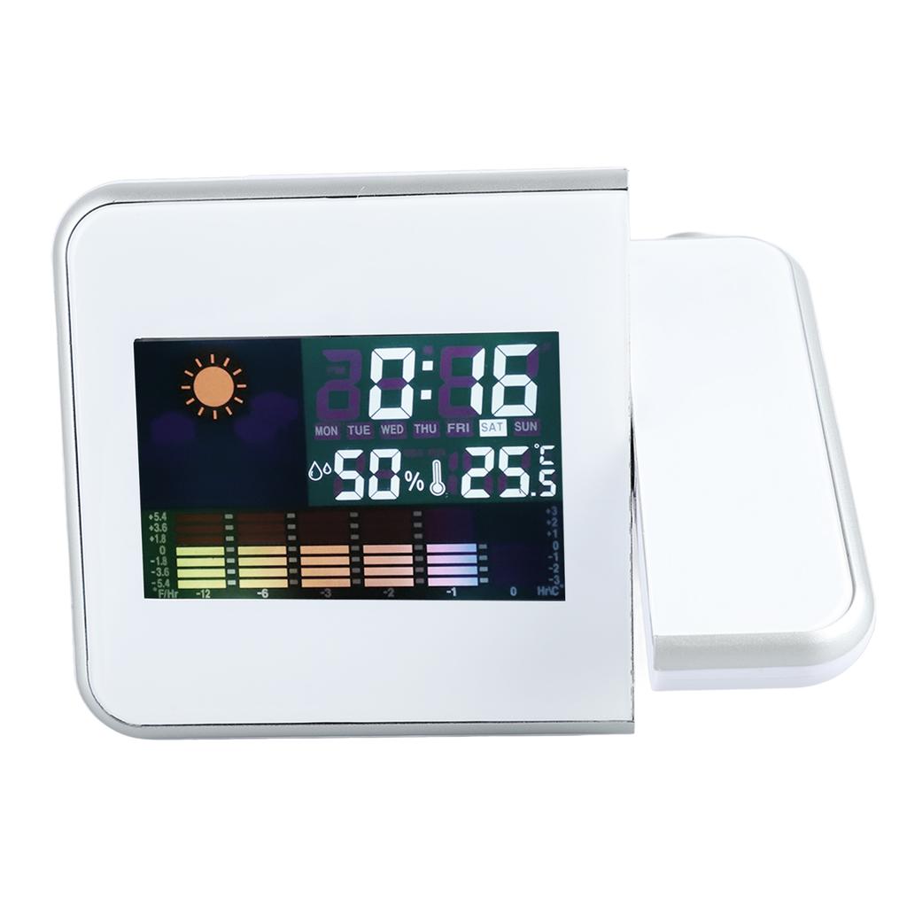 Projection Alarm Clock Innovative Mute Digital Alarm Clock Projector with Indoor Thermometer Hygrometer for Bedroom