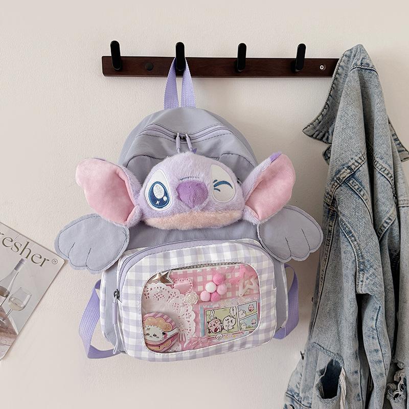 Schoolbag Japanese sweet plush Stitch cartoon doll double shoulder back small junior high school student schoolbag versatile large capacity backpack