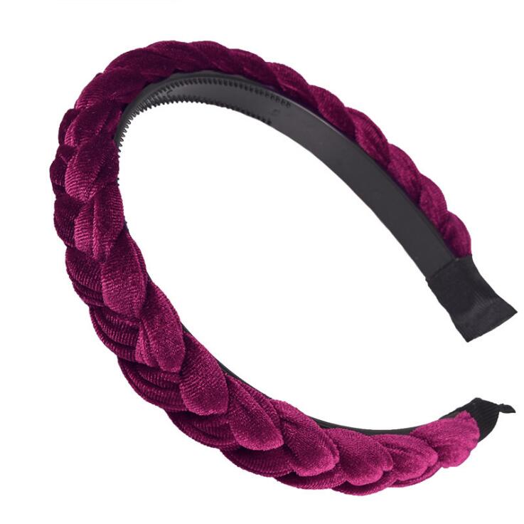 New Fashion Braid Headband Soft Flannel Hairband Women Non-slip Teeth Headwear Turban Classic Hair Hoop Adult Hair Accessories