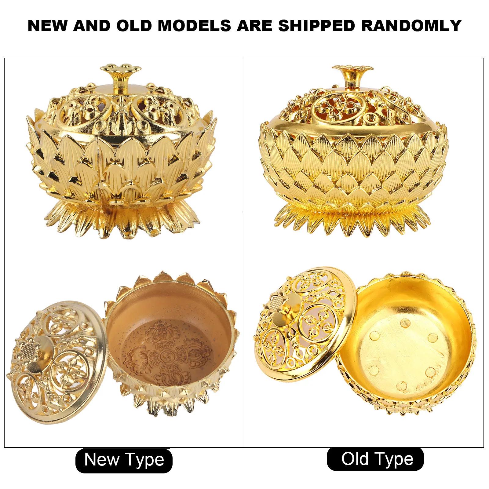 

Incense Stick Holder Zinc Alloy Lotus Incense Burner 7x5cm Joss Stick Holder Home Desk Decoration золотий