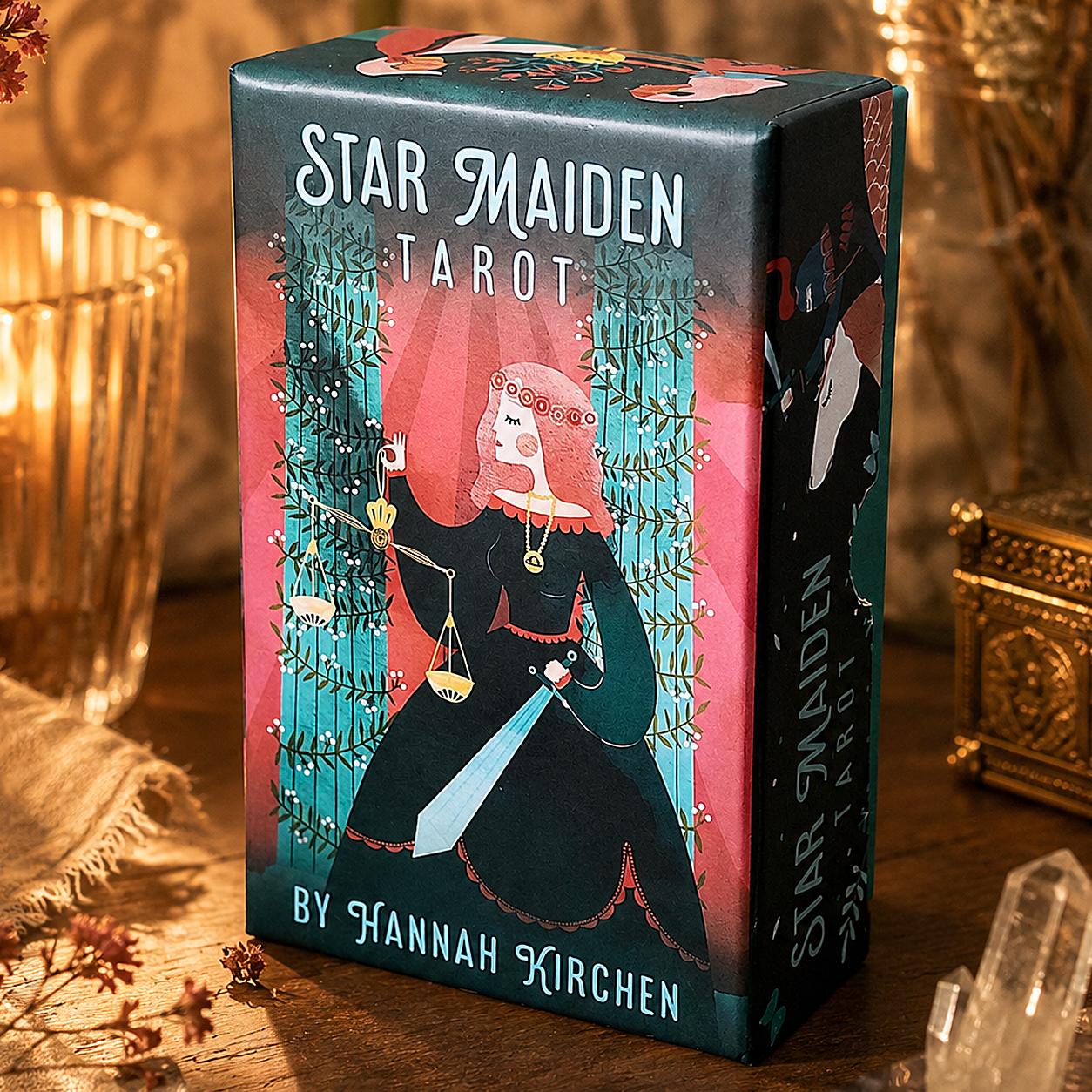 Star Maiden Tarot Deck 78-Card Deck Aesthetic Celestial Divine Tarot Cards in Two-piece Rigid Box Double-embossed 12*7cm разноцветный