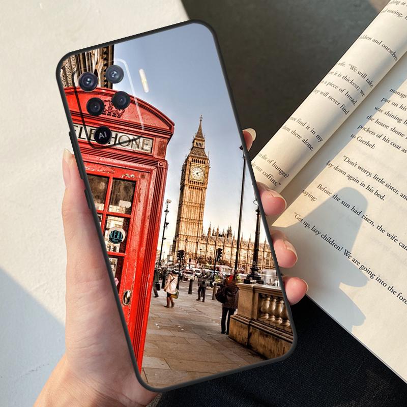 London Bus England Big Ben Case For Oppo A74 A57 A17 A77 A18 A38 A58 A78 A98 A54 A94 A80 A60 A40 A96 A76 A16 A15 A5 Pro