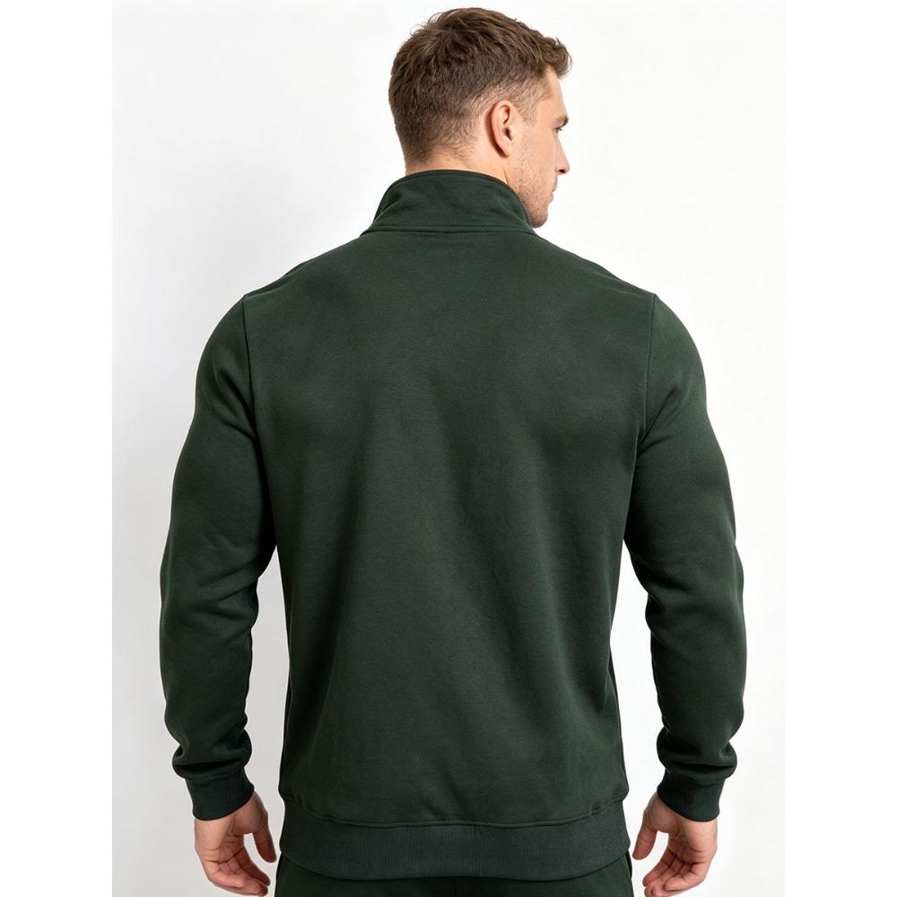 Men's Plus Size Cotton Track Jacket (Sizes L-6XL) - Full Zip Stand Collar Sweatshirt with Pockets - Big and Tall Casual Outerwear