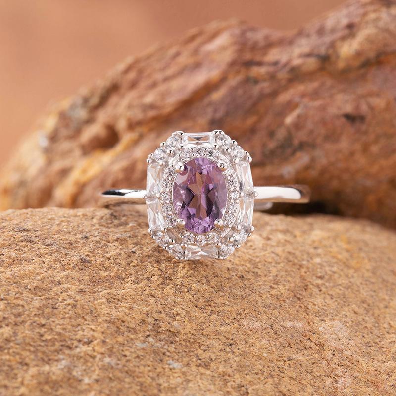

Natural Citrine Amethyst Colored Treasure Necklace Women S S925 Sterling Silver Pendant Light Luxury High-End Jewelry