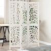 3 Piece Room Divider White Solid Paulownia Wood