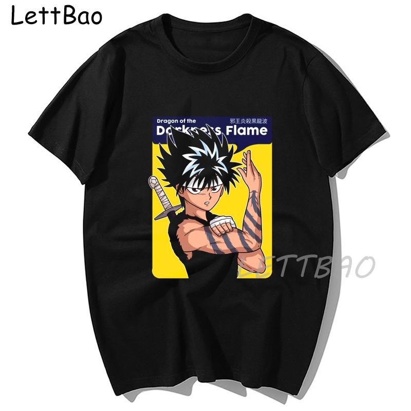 Yu Yu Hakusho Shirt Women Short Sleeve Cotton Black T Shirt Japanese Manga Yu Yu Colors 3XL