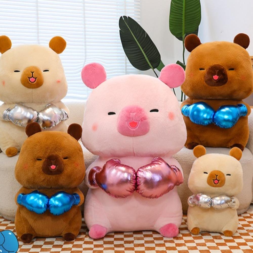 

Мягкая кукла-боксер Капибара, плюшевая кукла-симуляция Капибара, аниме-пушистая игрушка, подарок на день рождения 45cm коричневый