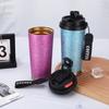 New Stainless Steel Coffee Cup High Appearance Level Double Drink Thermos Cup Will Carry Rope Double Gift Cup