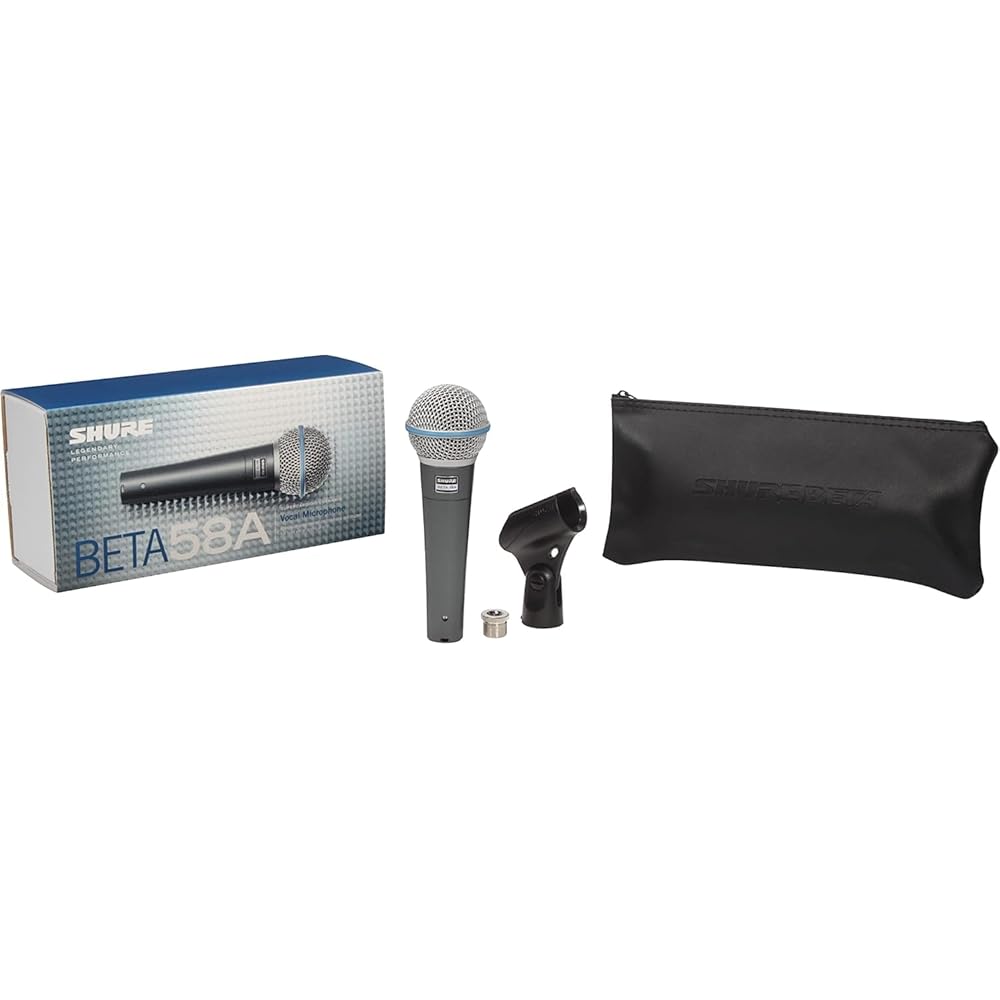 SHURE Sure BETA 58A-J Dynamic Vocal Microphone: Super Cardioid Unidirectional XLR Wired Professio...
