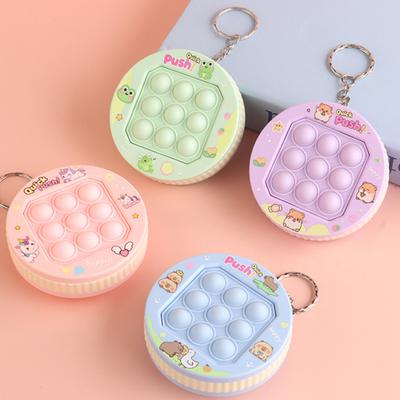 Push Bubble Game Console Keychain Stress Relief Mini Bubble Popping Game Machine Fidget Toy Backpack Bag Purse Charm Party Favors