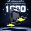 Mini LED Taschenlampe Schlüsselanhänger Licht USB Wiederaufladbare Taschenlampe Arbeitslicht Multifunktionale Tragbare COB 90 ° Drehung Campinglaterne 1000LM Flutlicht