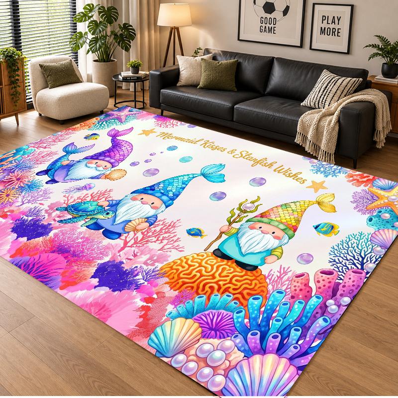 Christmas Theme Floor Carpet, Soft Area Rug, Xmas Indoor Home Holiday Decoration