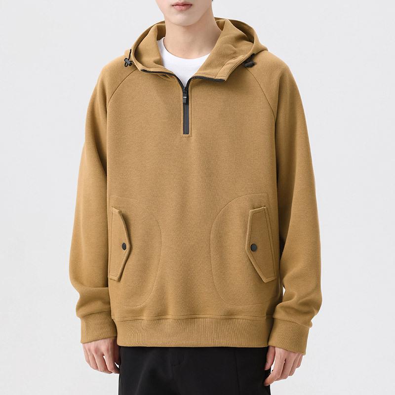 Men Sweatshirts Cotton Hooded Oversized Zipper Full Length Hoodies Pullovers Autumn Streetwear Sportswear
