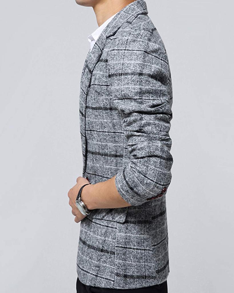 Herfstpak Maatwerk Slim Grote Maten [ODFMCE] Herenjas, Jas, Zakelijk, Casual, Gentleman, Pasvorm, (JP, Alfabet, 2XL, Grijs)