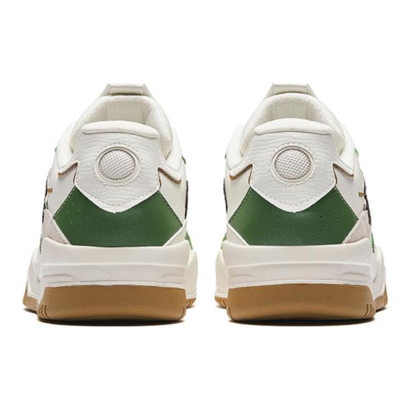 Anta Wave Shoe Platform Slip Resistant Height Increasing Low top Skateboard Shoes Men's White Green Sneakers 912348003-8