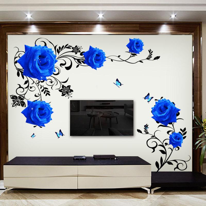Adesivi murali rose autoadesivi sfondo TV parete soggiorno decorazione stanza adesivi decorazione murale adesivi murali
