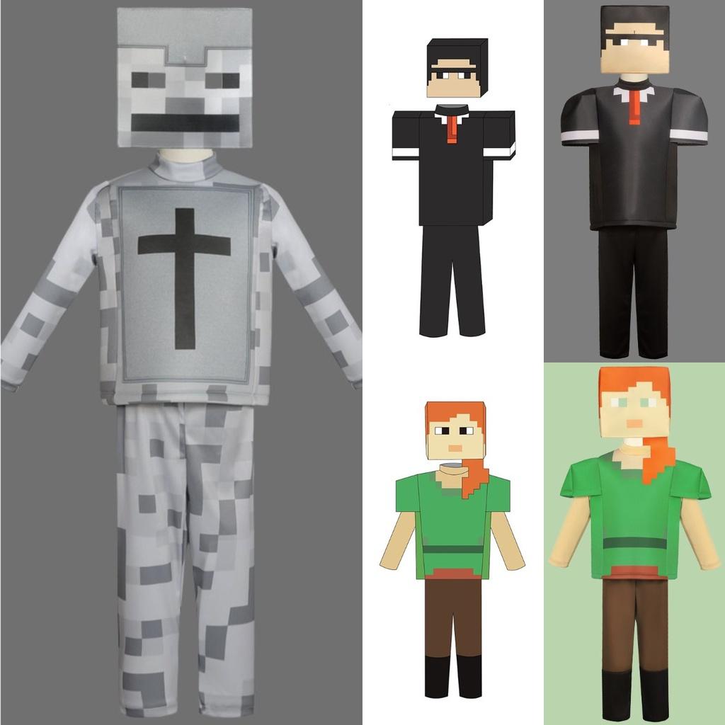 Minecraft Kinder Strapazierfähiger Polyester Alex Anzug Cosplay Spiel Performance Kleidung Für Halloween Weihnachten Requisiten