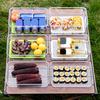 Food Storage Box Snack Box Container with Lid Large Capacity BPA Free Transparent Design Easy to Clean Divided Serving Tray