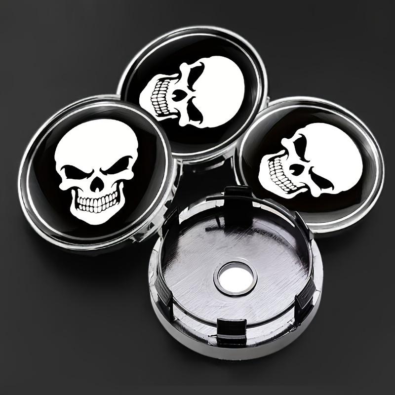 4pcs Skull Design Wheel Center Hub Caps - 2.36" Fit Emblem Covers for Cars, Motorcycles, Trucks & SUVs