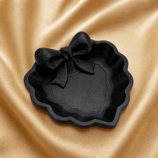 3D Printed Bow Jewelry Tray, Heart Shape Ring Dish, Entryway Table Trays, Decorative Trinket Dish, Jewelry Organizer Tray for Rings Necklaces