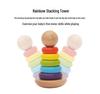 Children's Educational Toy Set: Wooden Building Blocks, Bead Maze, Shape Matching, and Rainbow Stacking Tower.