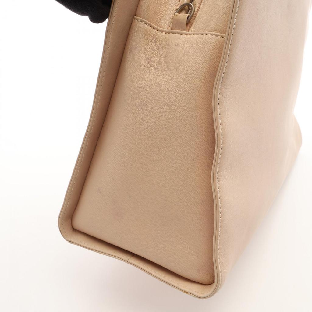 Used LOEWE Anagram Handbag Leather Beige Used Women