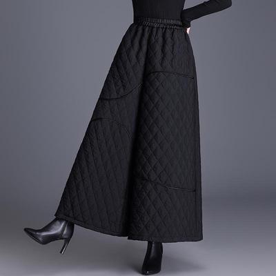 Daunenbaumwolle Gepolstert Vintage Hohe Taille Lässig Locker Herbst Winter Weitbeiniger Rock Hose Damen Locker Lässige Hose