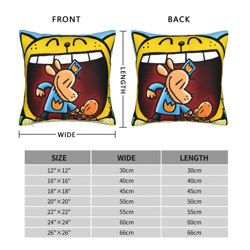 Dog Man Dogman Movie Comic Pillowcase Polyester Cushion Cover Decor Cartoon Throw Pillow Case Cover Home Wholesale 40*40cm