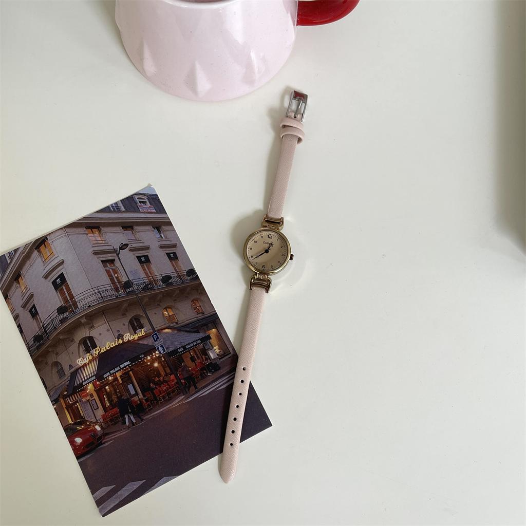 French Retro Round Exam Watch Female Student Niche Light Luxury Simple Fashion Temperament Small