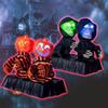 Colorful Light-up Pumpkin And Skeleton Duo Animated Sound Effects Halloween Decor