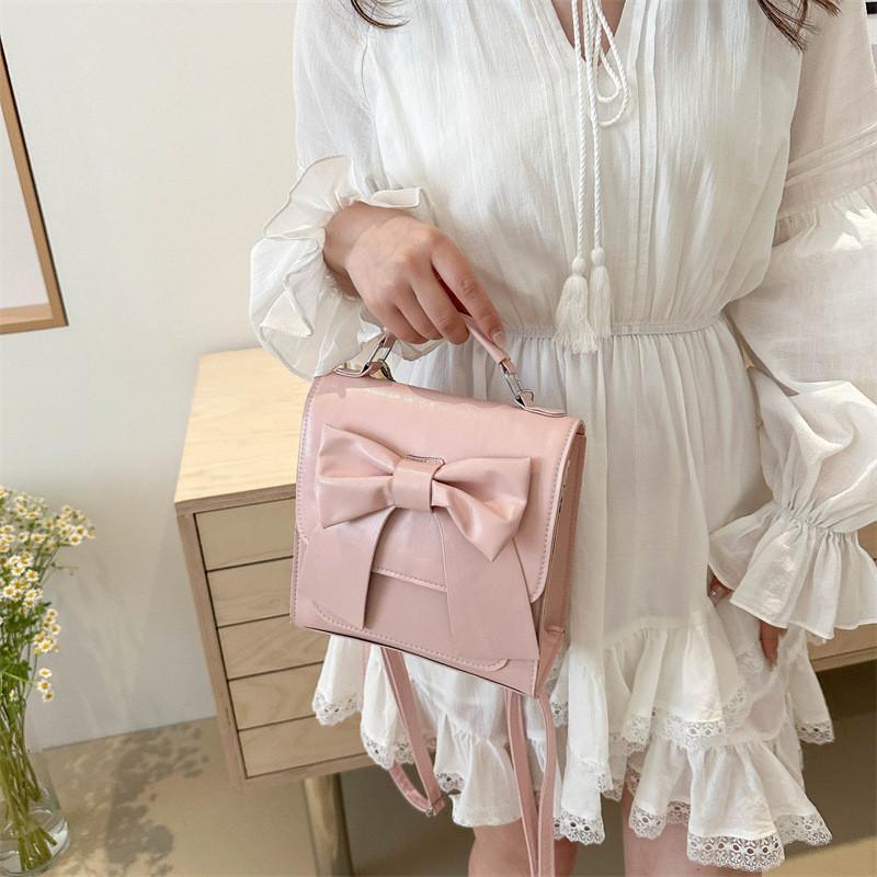 Fashionable Butterfly Knot Shoulder Bag Trendy Street Style Pu Material Versatile Backpack