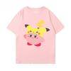 Pokemon Pikachu and Star Kirby Peripheral Shortsleeved Unisexs and Womens Loose Summer Pure Cotton Versatile Tshirts