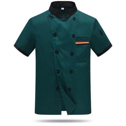 Restaurant Cook Shirt Short Sleeve Chef Jacket Baker Uniform Kitchen Caterers Clothes